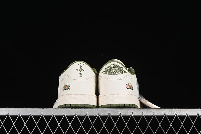 All categories Air Jordan Jordan series basketball shoes Air Jordan 1 Low High-end customized low-top sneakers Travis Scott x Fragment Design x Air Jordan 1 Low OG SP AJ1 Joe 1 Gucci joint-off-white fresh green low-top cultural casual sneakers DM6688-606